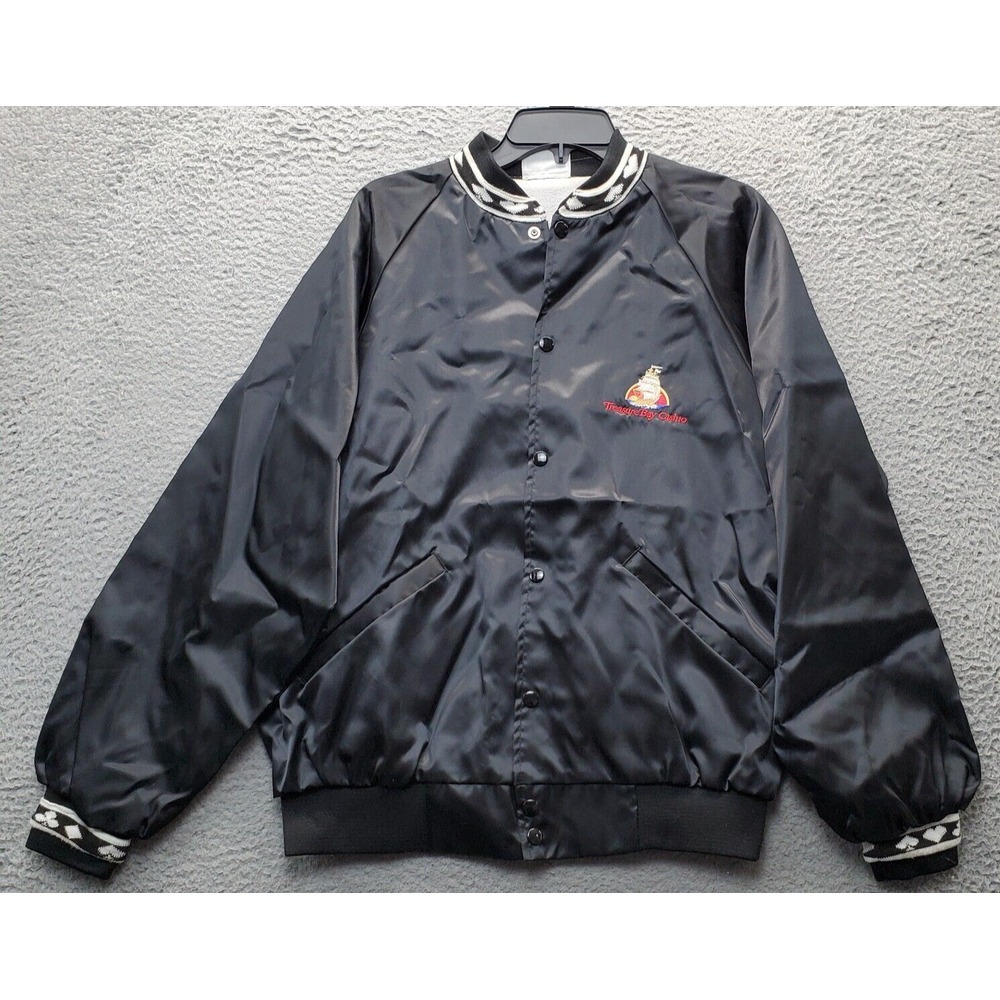 Pelican Republic Jacket Mens Black Long Sleeve Treasure Bay Casino Snap Front‎